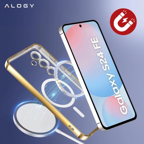 Alogy Etui do Samsung Galaxy S24 FE Alogy LuxeShield™️ Glamour Luxury Ring obudowa do MagSafe z osłoną aparatów Złote Alogy Etui do Samsung Galaxy S24 FE Alogy LuxeShield™️ Glamour Luxury Ring obudowa do MagSafe z osłoną aparatów Złote