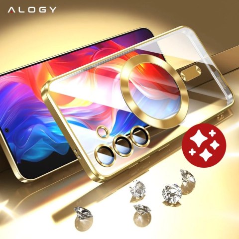 Alogy Etui do Samsung Galaxy S24 FE Alogy LuxeShield™️ Glamour Luxury Ring obudowa do MagSafe z osłoną aparatów Złote Alogy Etui do Samsung Galaxy S24 FE Alogy LuxeShield™️ Glamour Luxury Ring obudowa do MagSafe z osłoną aparatów Złote