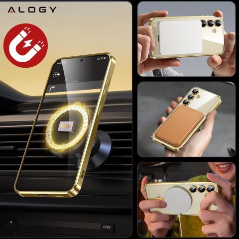 Alogy Etui do Samsung Galaxy S24 FE Alogy LuxeShield™️ Glamour Luxury Ring obudowa do MagSafe z osłoną aparatów Złote Alogy Etui do Samsung Galaxy S24 FE Alogy LuxeShield™️ Glamour Luxury Ring obudowa do MagSafe z osłoną aparatów Złote