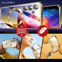 Alogy Etui do Samsung Galaxy S24 FE Alogy LuxeShield™️ Glamour Luxury Ring obudowa do MagSafe z osłoną aparatów Złote