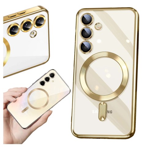 Alogy Etui do Samsung Galaxy S24 FE Alogy LuxeShield™️ Glamour Luxury Ring obudowa do MagSafe z osłoną aparatów Złote Alogy Etui do Samsung Galaxy S24 FE Alogy LuxeShield™️ Glamour Luxury Ring obudowa do MagSafe z osłoną aparatów Złote