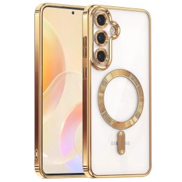Alogy Etui do Samsung Galaxy S25+ Plus Alogy LuxeShield™️ Glamour Luxury Ring obudowa z osłoną aparatów Złote