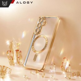 Alogy Etui do Samsung Galaxy S25+ Plus Alogy LuxeShield™️ Glamour Luxury Ring obudowa z osłoną aparatów Złote
