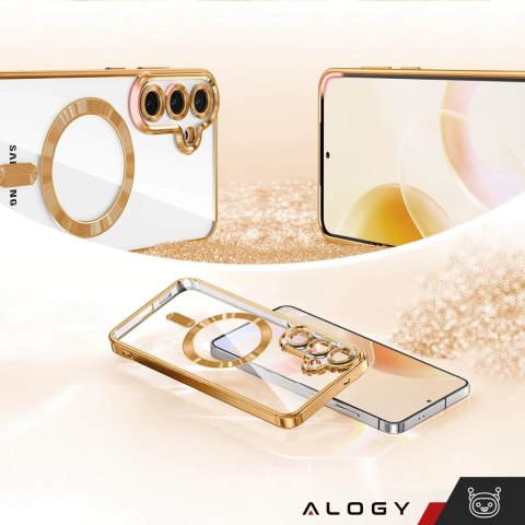 Alogy Etui do Samsung Galaxy S25+ Plus Alogy LuxeShield™️ Glamour Luxury Ring obudowa z osłoną aparatów Złote Alogy Etui do Samsung Galaxy S25+ Plus Alogy LuxeShield™️ Glamour Luxury Ring obudowa z osłoną aparatów Złote