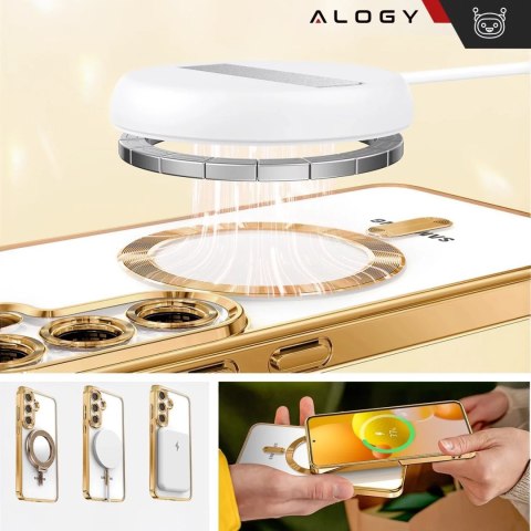 Alogy Etui do Samsung Galaxy S25+ Plus Alogy LuxeShield™️ Glamour Luxury Ring obudowa z osłoną aparatów Złote Alogy Etui do Samsung Galaxy S25+ Plus Alogy LuxeShield™️ Glamour Luxury Ring obudowa z osłoną aparatów Złote