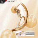 Alogy Etui do Samsung Galaxy S25+ Plus Alogy LuxeShield™️ Glamour Luxury Ring obudowa z osłoną aparatów Złote