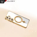 Alogy Etui do Samsung Galaxy S25+ Plus Alogy LuxeShield™️ Glamour Luxury Ring obudowa z osłoną aparatów Złote