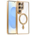 Alogy Etui do Samsung Galaxy S25 Ultra Alogy LuxeShield™️ Glamour Luxury Ring obudowa z osłoną aparatów Złote