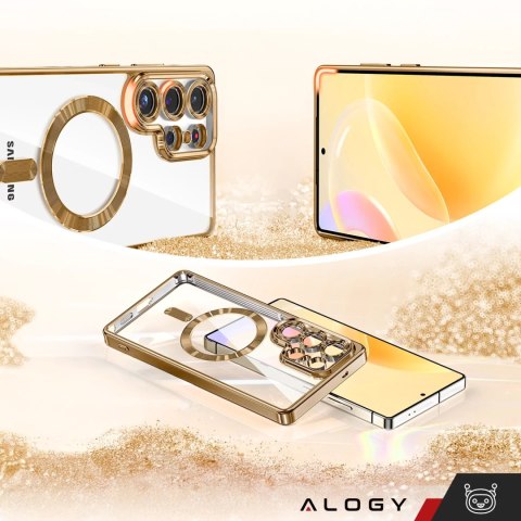 Alogy Etui do Samsung Galaxy S25 Ultra Alogy LuxeShield™️ Glamour Luxury Ring obudowa z osłoną aparatów Złote Alogy Etui do Samsung Galaxy S25 Ultra Alogy LuxeShield™️ Glamour Luxury Ring obudowa z osłoną aparatów Złote