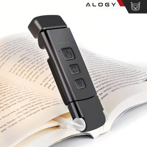 Alogy Lampka LED do czytania Alogy Clip Lamp Lampa z klipsem do książki ładowana Czarna Alogy Lampka LED do czytania Alogy Clip Lamp Lampa z klipsem do książki ładowana Czarna