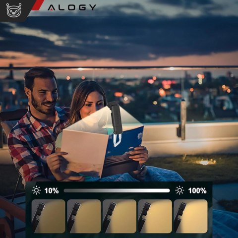 Alogy Lampka LED do czytania Alogy Clip Lamp Lampa z klipsem do książki ładowana Czarna Alogy Lampka LED do czytania Alogy Clip Lamp Lampa z klipsem do książki ładowana Czarna