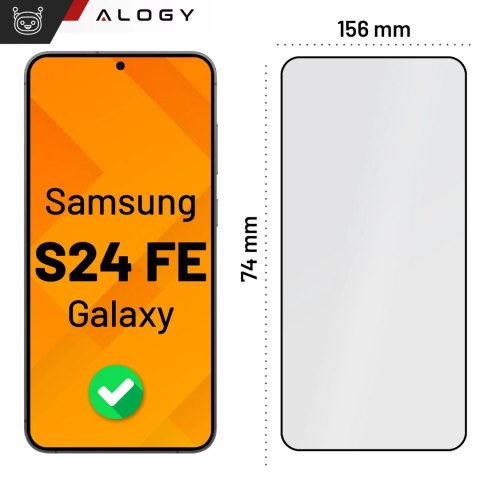 Alogy Szkło hartowane do Samsung Galaxy S24 FE ochronne szkiełko na ekran 9H Alogy EasyShield™️ z ramką montażową Alogy Szkło hartowane do Samsung Galaxy S24 FE ochronne szkiełko na ekran 9H Alogy EasyShield™️ z ramką montażową