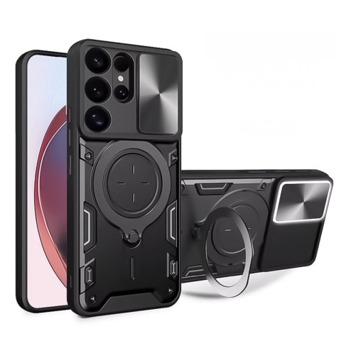 Alogy Etui do Samsung Galaxy S25 Ultra pancerne Slide Case Ring obudowa ochrona aparatu Alogy CamGuard Pro czarne Alogy Etui do Samsung Galaxy S25 Ultra pancerne Slide Case Ring obudowa ochrona aparatu Alogy CamGuard Pro czarne