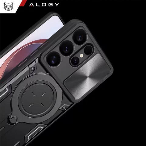 Alogy Etui do Samsung Galaxy S25 Ultra pancerne Slide Case Ring obudowa ochrona aparatu Alogy CamGuard Pro czarne Alogy Etui do Samsung Galaxy S25 Ultra pancerne Slide Case Ring obudowa ochrona aparatu Alogy CamGuard Pro czarne