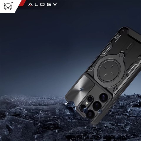 Alogy Etui do Samsung Galaxy S25 Ultra pancerne Slide Case Ring obudowa ochrona aparatu Alogy CamGuard Pro czarne Alogy Etui do Samsung Galaxy S25 Ultra pancerne Slide Case Ring obudowa ochrona aparatu Alogy CamGuard Pro czarne