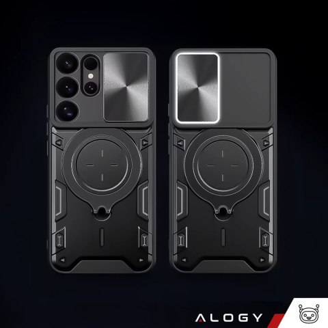 Alogy Etui do Samsung Galaxy S25 Ultra pancerne Slide Case Ring obudowa ochrona aparatu Alogy CamGuard Pro czarne Alogy Etui do Samsung Galaxy S25 Ultra pancerne Slide Case Ring obudowa ochrona aparatu Alogy CamGuard Pro czarne