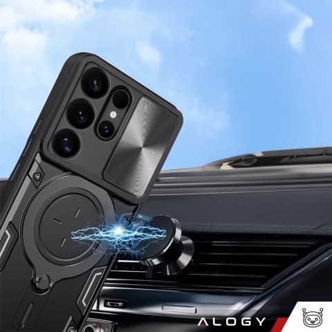 Alogy Etui do Samsung Galaxy S25 Ultra pancerne Slide Case Ring obudowa ochrona aparatu Alogy CamGuard Pro czarne Alogy Etui do Samsung Galaxy S25 Ultra pancerne Slide Case Ring obudowa ochrona aparatu Alogy CamGuard Pro czarne