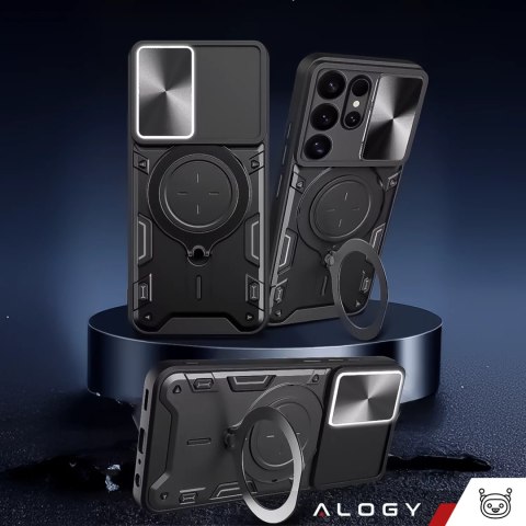 Alogy Etui do Samsung Galaxy S25 Ultra pancerne Slide Case Ring obudowa ochrona aparatu Alogy CamGuard Pro czarne Alogy Etui do Samsung Galaxy S25 Ultra pancerne Slide Case Ring obudowa ochrona aparatu Alogy CamGuard Pro czarne