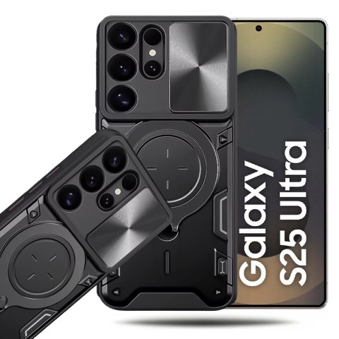 Alogy Etui do Samsung Galaxy S25 Ultra pancerne Slide Case Ring obudowa ochrona aparatu Alogy CamGuard Pro czarne Alogy Etui do Samsung Galaxy S25 Ultra pancerne Slide Case Ring obudowa ochrona aparatu Alogy CamGuard Pro czarne