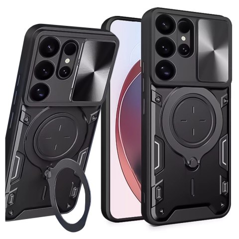 Alogy Etui do Samsung Galaxy S25 Ultra pancerne Slide Case Ring obudowa ochrona aparatu Alogy CamGuard Pro czarne Alogy Etui do Samsung Galaxy S25 Ultra pancerne Slide Case Ring obudowa ochrona aparatu Alogy CamGuard Pro czarne