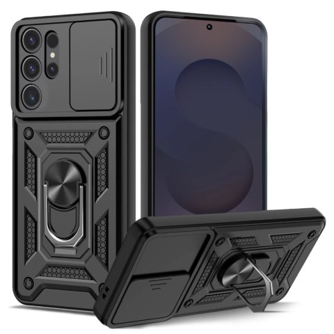 Alogy Etui do Samsung Galaxy S25 Ultra pancerne Slide Case Ring obudowa ochrona aparatu Camshield Alogy czarne Alogy Etui do Samsung Galaxy S25 Ultra pancerne Slide Case Ring obudowa ochrona aparatu Camshield Alogy czarne