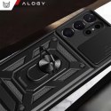 Alogy Etui do Samsung Galaxy S25 Ultra pancerne Slide Case Ring obudowa ochrona aparatu Camshield Alogy czarne