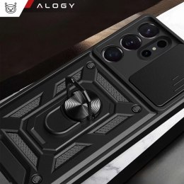 Alogy Etui do Samsung Galaxy S25 Ultra pancerne Slide Case Ring obudowa ochrona aparatu Camshield Alogy czarne