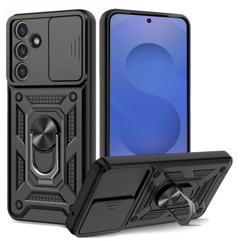 Alogy Etui do Samsung Galaxy S25 pancerne Slide Case Ring obudowa ochrona aparatu Camshield Alogy czarne Alogy Etui do Samsung Galaxy S25 pancerne Slide Case Ring obudowa ochrona aparatu Camshield Alogy czarne