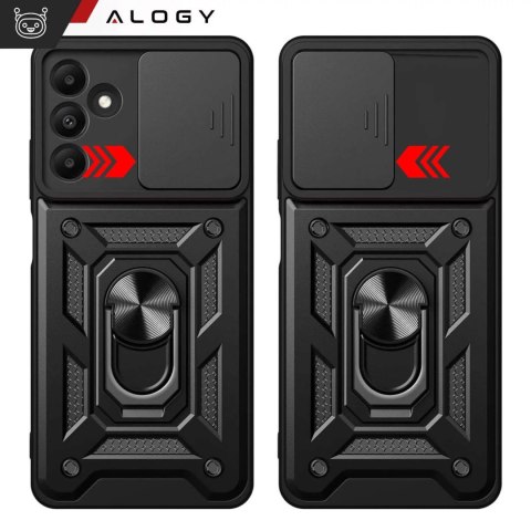 Alogy Etui do Samsung Galaxy S25 pancerne Slide Case Ring obudowa ochrona aparatu Camshield Alogy czarne Alogy Etui do Samsung Galaxy S25 pancerne Slide Case Ring obudowa ochrona aparatu Camshield Alogy czarne