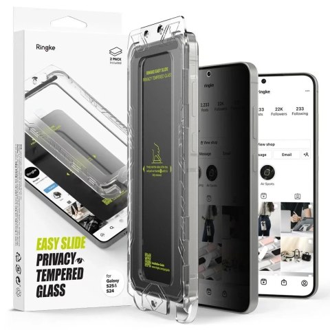 Ringke Szkło Prywatności do Samsung Galaxy S25 Ringke Easy Slide 2-Pack Filtr Polaryzacyjny 9H Ringke Szkło Prywatności do Samsung Galaxy S25 Ringke Easy Slide 2-Pack Filtr Polaryzacyjny 9H