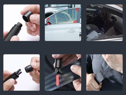 Baseus Baseus 2w1 młotek zbijak do szyb z nożem do cięcia pasów bezpieczeństwa Baseus Baseus 2w1 młotek zbijak do szyb z nożem do cięcia pasów bezpieczeństwa