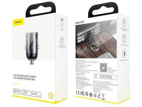 Baseus Ładowarka samochodowa Baseus mini QC 3.0 5A 30W Czarna Baseus Ładowarka samochodowa Baseus mini QC 3.0 5A 30W Czarna
