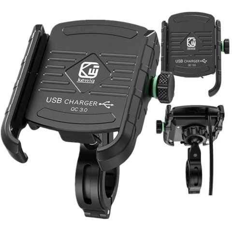 Kewig Uchwyt motocyklowy na telefon Kewig KWG-M8 z ładowarką QC 3.0 Kewig Uchwyt motocyklowy na telefon Kewig KWG-M8 z ładowarką QC 3.0