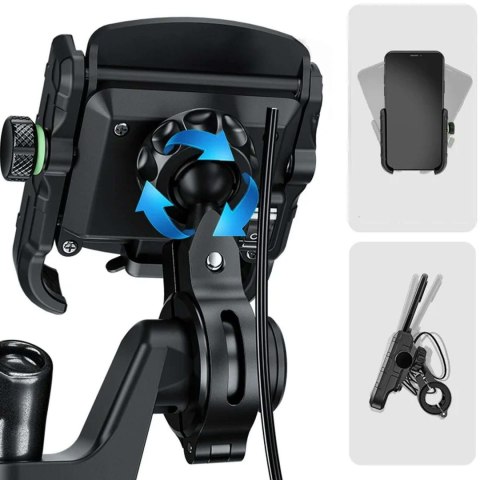 Kewig Uchwyt motocyklowy na telefon Kewig KWG-M8 z ładowarką QC 3.0 Kewig Uchwyt motocyklowy na telefon Kewig KWG-M8 z ładowarką QC 3.0