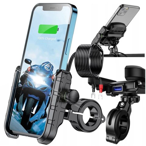 Kewig Uchwyt motocyklowy na telefon Kewig KWG-M8 z ładowarką QC 3.0 Kewig Uchwyt motocyklowy na telefon Kewig KWG-M8 z ładowarką QC 3.0