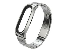 Mijobs Bransoletka V-Style GT band Mijobs do Xiaomi Mi Band 3/4 srebrna