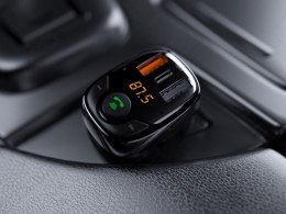 Rock Ładowarka Rock B301 Transmiter Bluetooth FM 2xUSB USB-C Typ C 36W Czarna