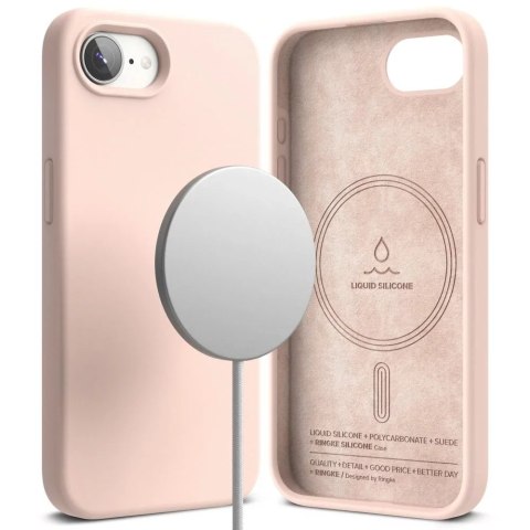 Ringke Etui Ringke Silicone Magnetic MagSafe do iPhone 16e Pink Sand Ringke Etui Ringke Silicone Magnetic MagSafe do iPhone 16e Pink Sand