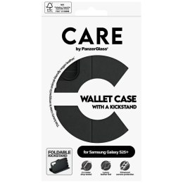PanzerGlass Etui Portfelowe do Samsung S25+ Czarne CARE by PanzerGlass Wallet Kickstand