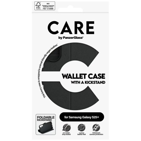 PanzerGlass Etui Portfelowe do Samsung S25+ Czarne CARE by PanzerGlass Wallet Kickstand PanzerGlass Etui Portfelowe do Samsung S25+ Czarne CARE by PanzerGlass Wallet Kickstand