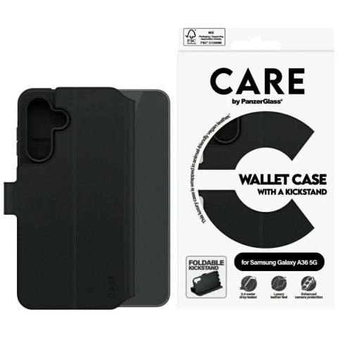 PanzerGlass Etui do Samsung Galaxy A36 5G CARE by PanzerGlass Wallet Case Kickstand Czarny PanzerGlass Etui do Samsung Galaxy A36 5G CARE by PanzerGlass Wallet Case Kickstand Czarny