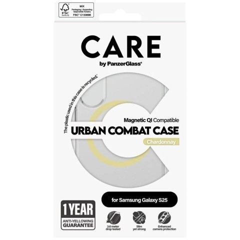 PanzerGlass Etui do Samsung Galaxy S25 CARE by PanzerGlass Flagship Urban Combat Chardonnay QI PanzerGlass Etui do Samsung Galaxy S25 CARE by PanzerGlass Flagship Urban Combat Chardonnay QI