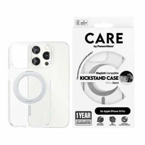 PanzerGlass Etui do iPhone 15 Pro CARE by PanzerGlass Kickstand MagSafe Silver PanzerGlass Etui do iPhone 15 Pro CARE by PanzerGlass Kickstand MagSafe Silver