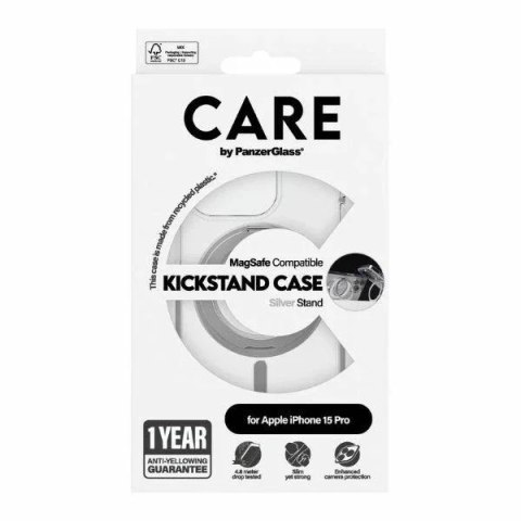 PanzerGlass Etui do iPhone 15 Pro CARE by PanzerGlass Kickstand MagSafe Silver PanzerGlass Etui do iPhone 15 Pro CARE by PanzerGlass Kickstand MagSafe Silver