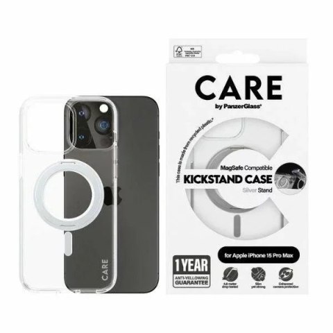 PanzerGlass Etui do iPhone 15 Pro Max CARE by PanzerGlass Kickstand MagSafe Silver PanzerGlass Etui do iPhone 15 Pro Max CARE by PanzerGlass Kickstand MagSafe Silver