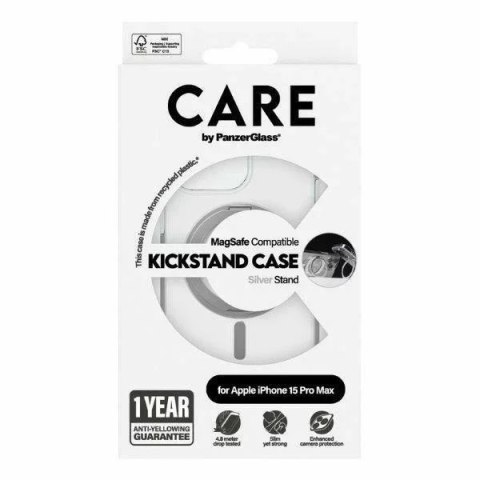 PanzerGlass Etui do iPhone 15 Pro Max CARE by PanzerGlass Kickstand MagSafe Silver PanzerGlass Etui do iPhone 15 Pro Max CARE by PanzerGlass Kickstand MagSafe Silver