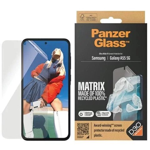 PanzerGlass Folia ochronna do Samsung Galaxy A55 5G PanzerGlass Matrix Ultra-Wide Fit D3O z Alignerem PanzerGlass Folia ochronna do Samsung Galaxy A55 5G PanzerGlass Matrix Ultra-Wide Fit D3O z Alignerem
