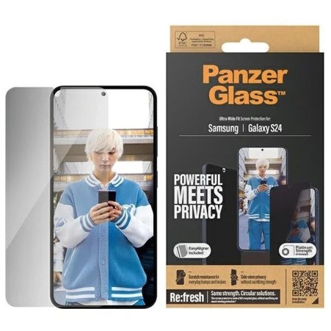 PanzerGlass Szkło hartowane do Samsung Galaxy S24 PanzerGlass Ultra-Wide Fit Privacy EasyAligner PanzerGlass Szkło hartowane do Samsung Galaxy S24 PanzerGlass Ultra-Wide Fit Privacy EasyAligner