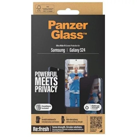 PanzerGlass Szkło hartowane do Samsung Galaxy S24 PanzerGlass Ultra-Wide Fit Privacy EasyAligner PanzerGlass Szkło hartowane do Samsung Galaxy S24 PanzerGlass Ultra-Wide Fit Privacy EasyAligner