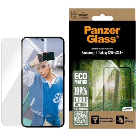 PanzerGlass Szkło hartowane do Samsung Galaxy S25+ Plus PanzerGlass Ultra-Wide Fit Eco Matrix PanzerGlass Szkło hartowane do Samsung Galaxy S25+ Plus PanzerGlass Ultra-Wide Fit Eco Matrix